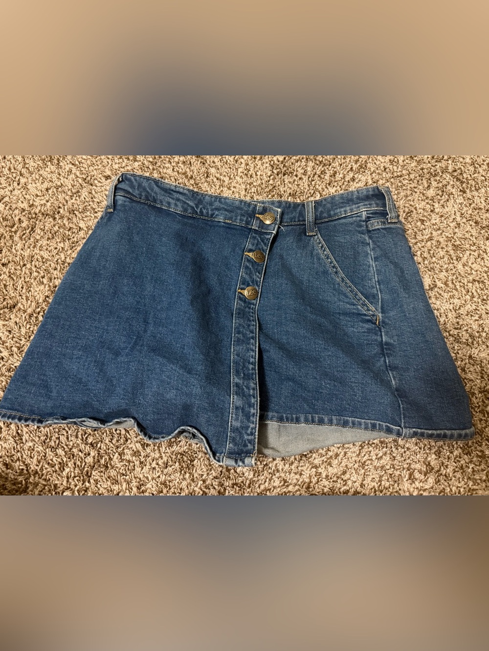 Lee Dark Blue Denim Button-Front Women's Shorts